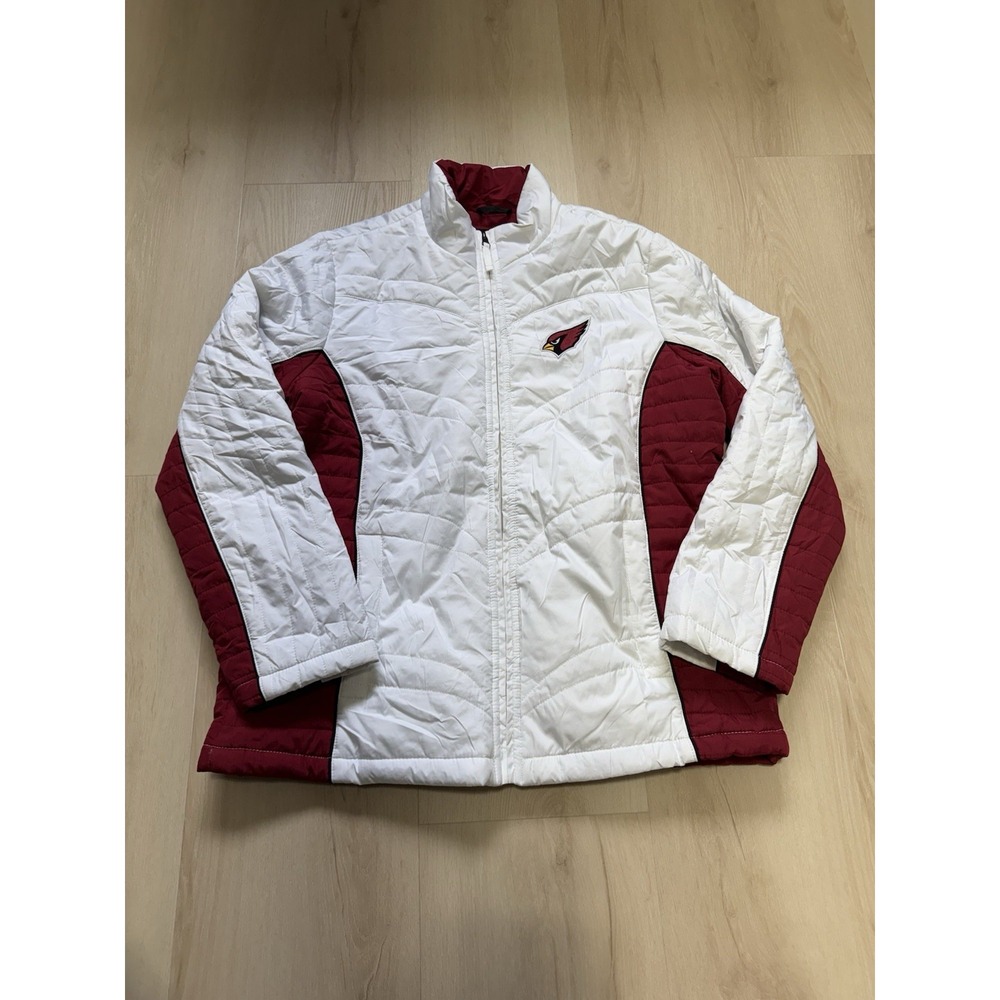 Arizona Cardinals NFL Team Apparel Women's Size Large Puffer Coat Red White